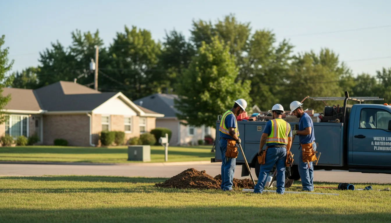 Residential water line and bathroom plumbing service in Hicksville, OH